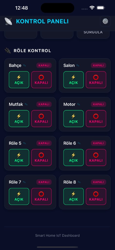 Röle Kontrol Ekranı